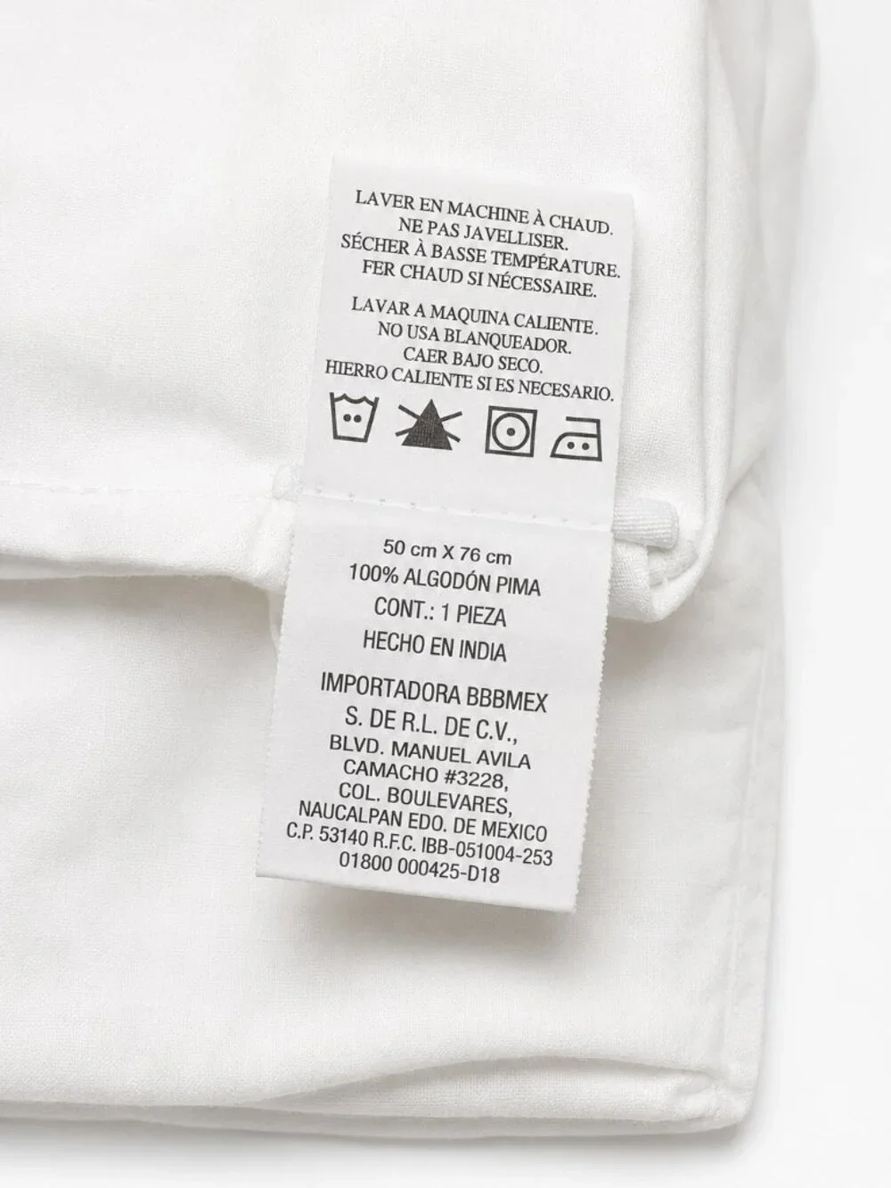 Wamsutta PimaCott 2 Standard Pillowcases White 100% Pima Cotton Made in India